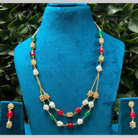 Amoliya Jewels Gold Plated Beads Necklace Set