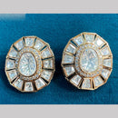 Amoliya Jewels Gold Plated Polki Kundan Stud Earrings