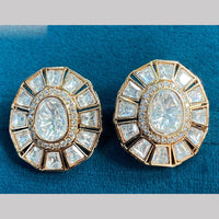 Amoliya Jewels Gold Plated Polki Kundan Stud Earrings
