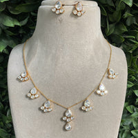 Amoliya Jewels Gold Plated Polki Kundan Necklace Set