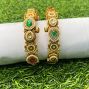 Amoliya Jewels Gold Plated Pota Stone Openable Bangle Set