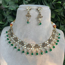 Amoliya Jewels Gold Plated Polki Kundan And Beads Necklace Set
