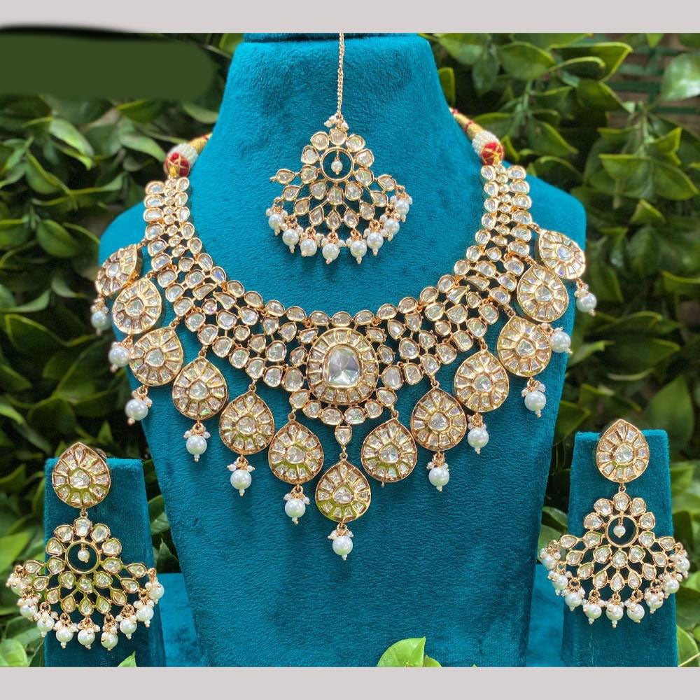 Amoliya Jewels Polki Kundan Necklace Set