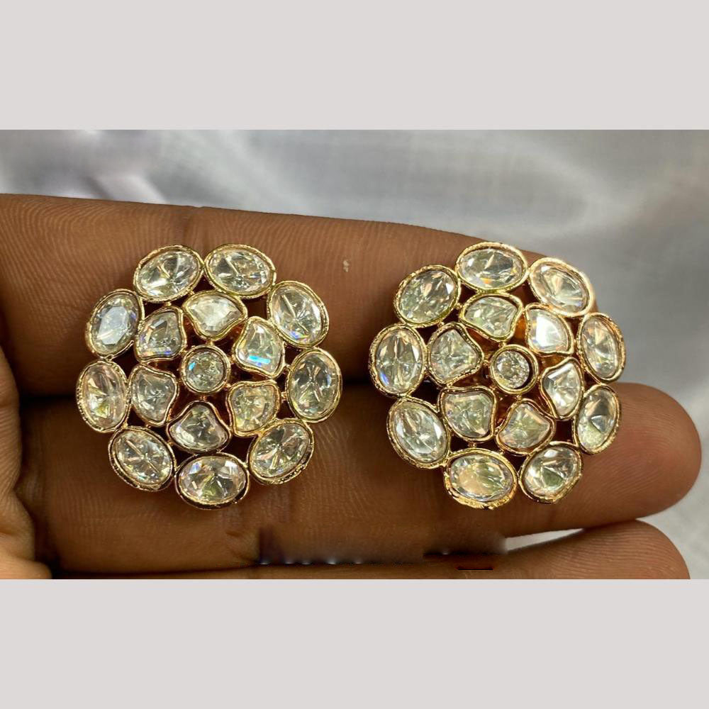 Amoliya Jewels Classic Radiance Polki Kundan Stud Earrings