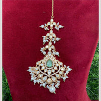 Amoliya Jewels Glam Glory Polki Kundan And Pearl Maangtikka