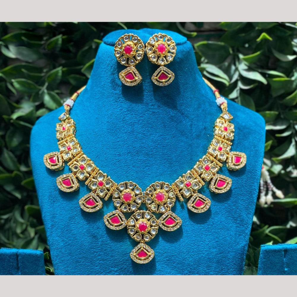 Amoliya Jewels Glamour Meets Grace Kundan And Austrain Stone Necklace Set