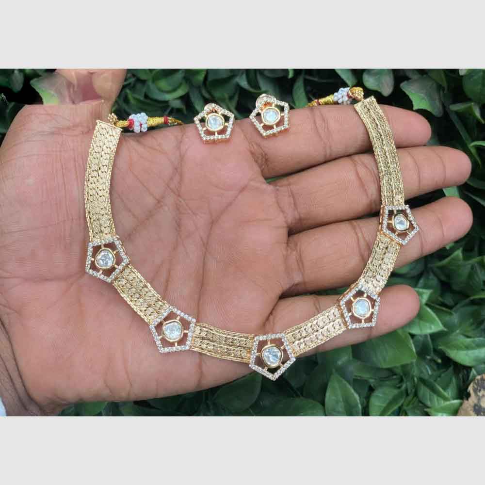 Amoliya Jewels Polki Kundan Choker Necklace Set