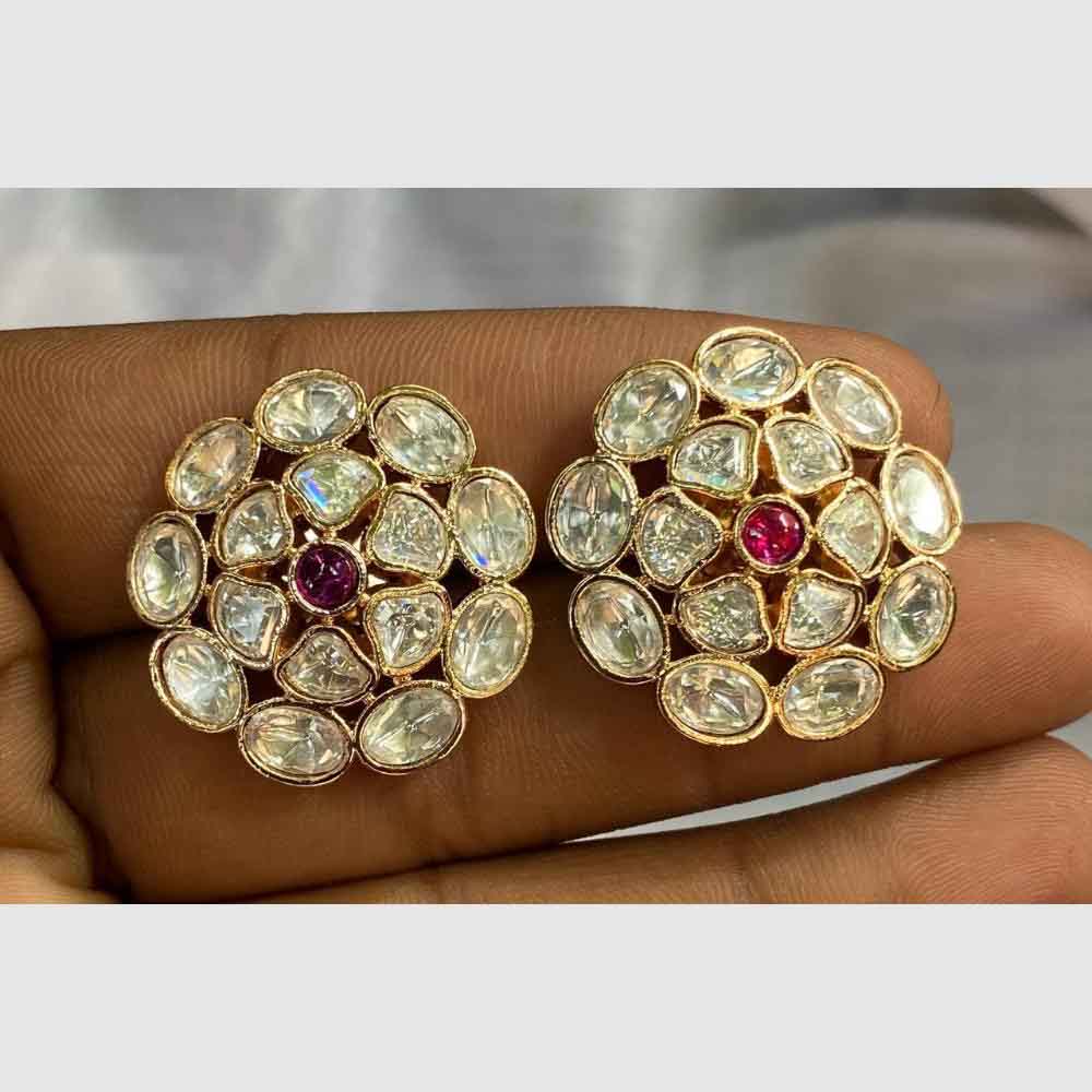 Amoliya Polki Kundan Stud Earrings