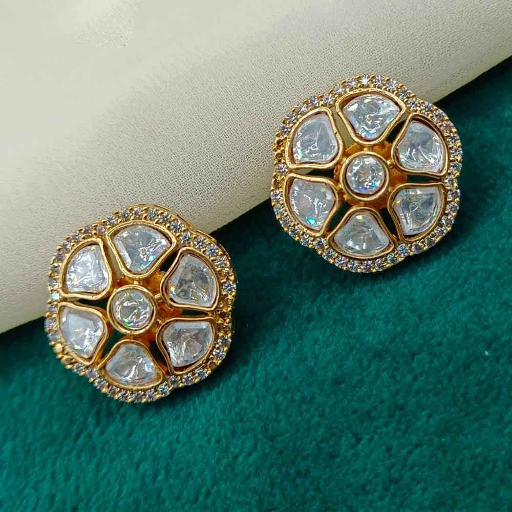 Amoliya Polki Kundan Stud Earrings