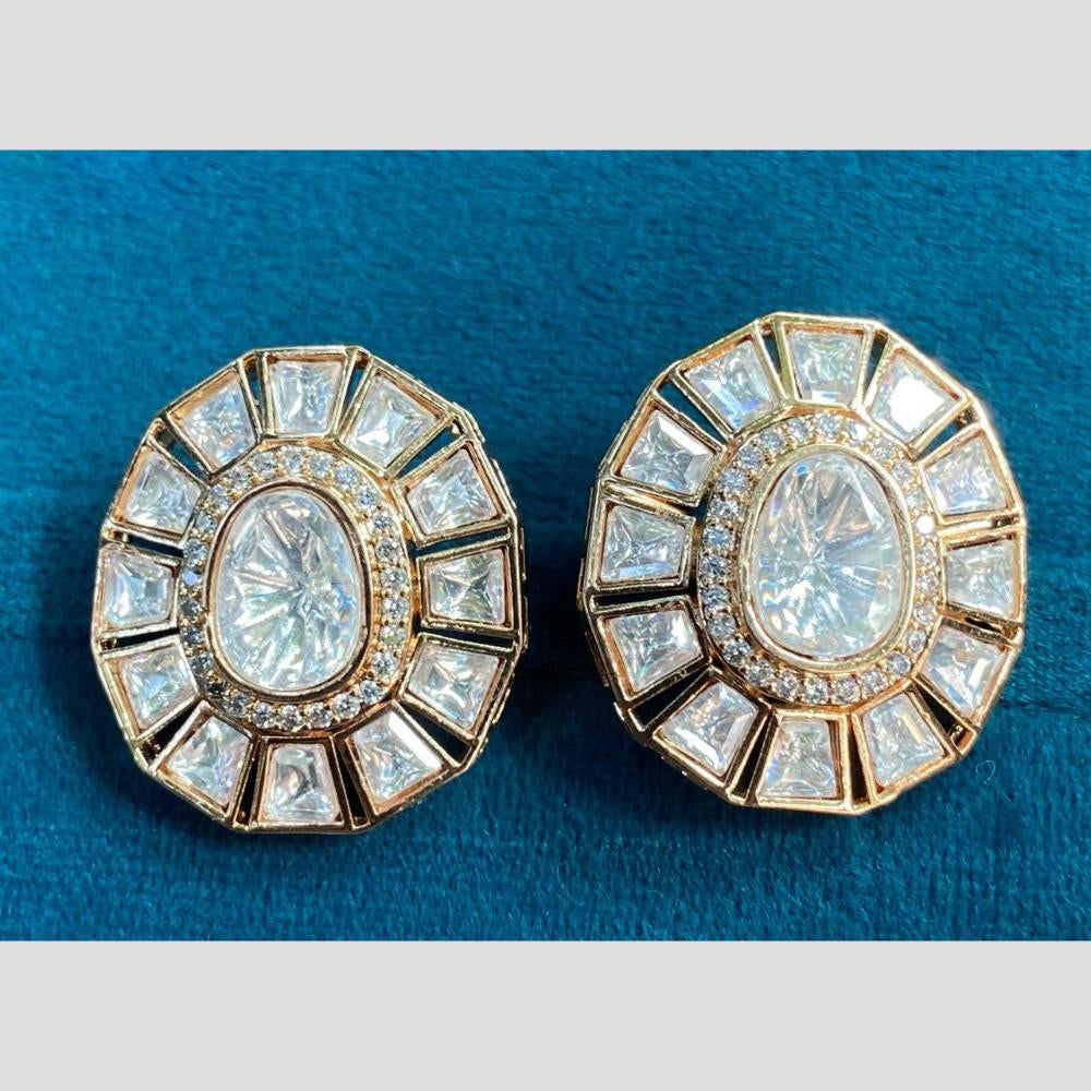Amoliya Jewels Designer Polki Kundan Stud Earrings