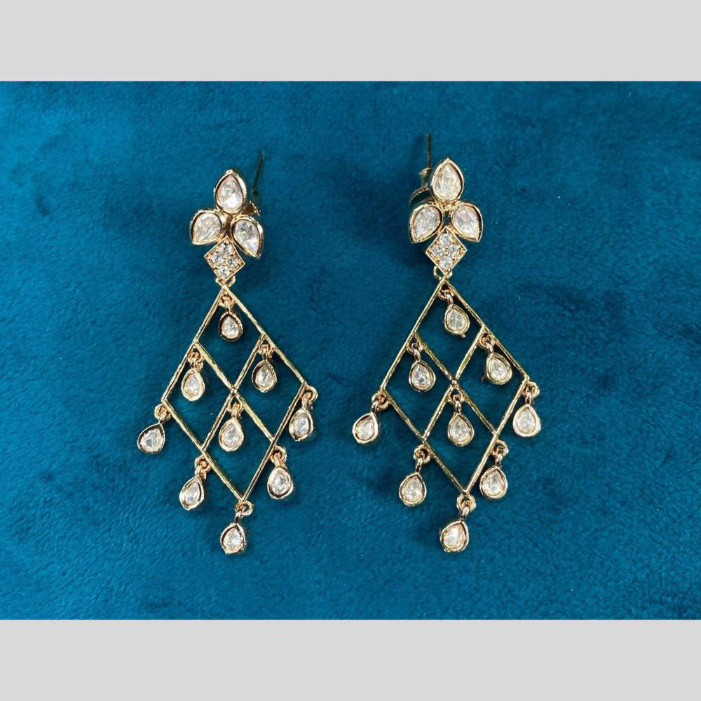 Amoliya Jewels Classic Polki Kundan Dangler Earrings