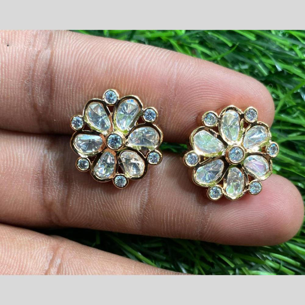 Amoliya Jewels Polki Kundan Studs Earrings