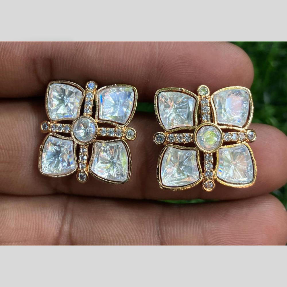 Amoliya Jewels Polki Kundan Studs Earrings