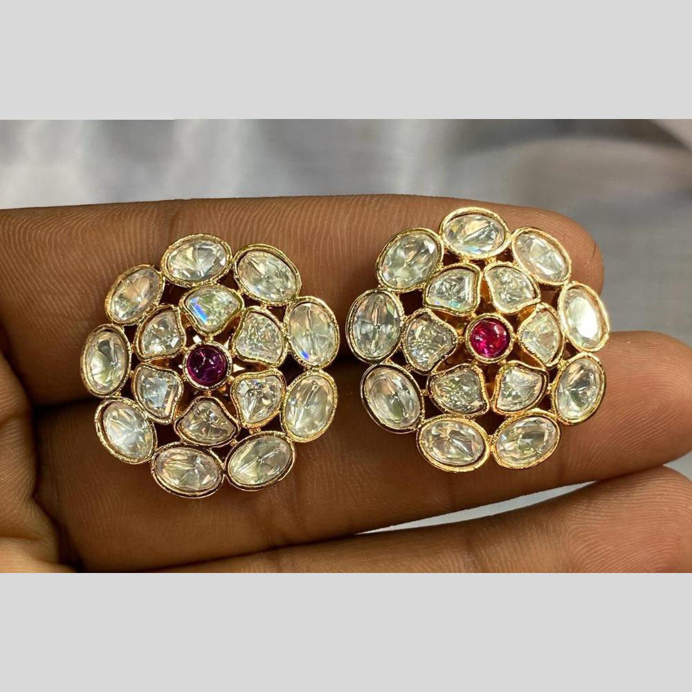 Amoliya Jewels Polki Kundan Studs Earrings