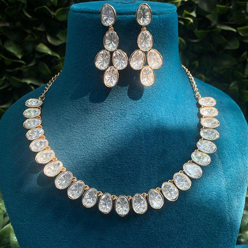 Amoliya Jewels Kundan Necklace Set with Dangler Earrings