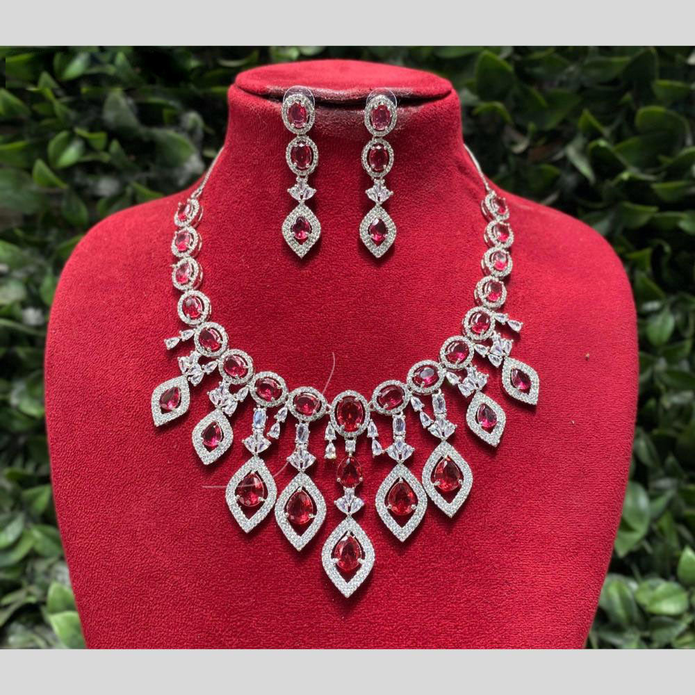 Amoliya Jewels American Dimond Elegance Necklace Set