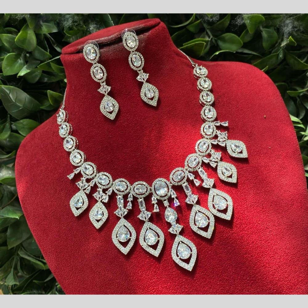 Amoliya Jewels American Dimond Elegance Necklace Set
