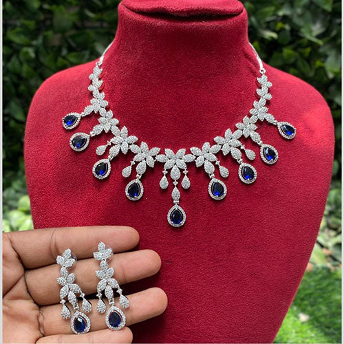 Amoliya Jewels American Dimond Necklace Set
