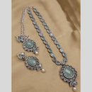 Amoliya Jewels Crystal Stone Long Necklace Set