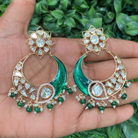 Amoliya Jewels Moonlight Drip Polki Kundan And Pearl Dangler Earrings 