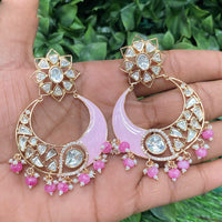 Amoliya Jewels Moonlight Drip Polki Kundan And Pearl Dangler Earrings
