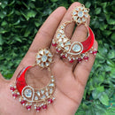 Amoliya Jewels Moonlight Drip Polki Kundan And Pearl Dangler Earrings
