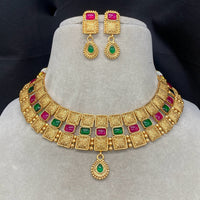 Amoliya Jewels Everyday Royal  Pota Stone Necklace Set