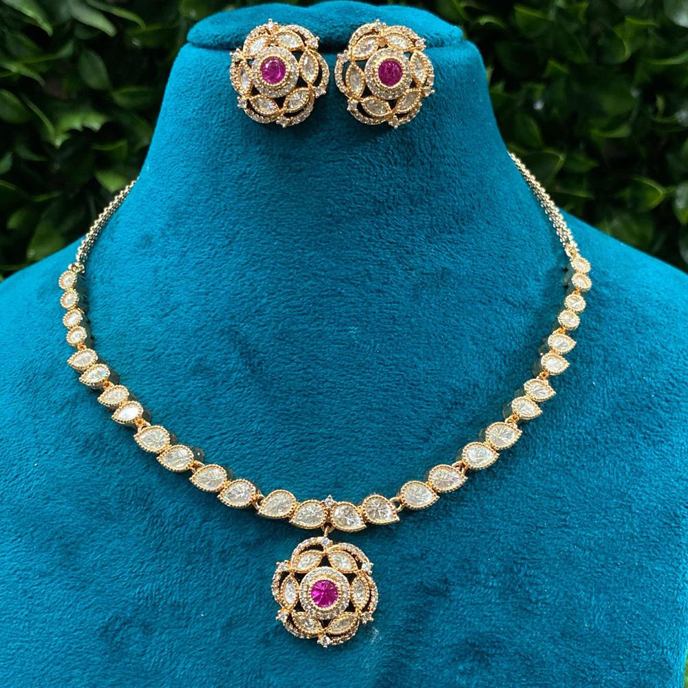 Amoliya Jewels Starry Shine Crystal And Austrain Stone Necklace Set