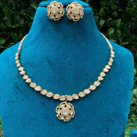 Amoliya Jewels Starry Shine Crystal And Austrain Stone Necklace Set