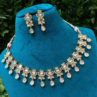 Amoliya Jewels Royal Reflection Kundan And Austrain Stone Necklace Set