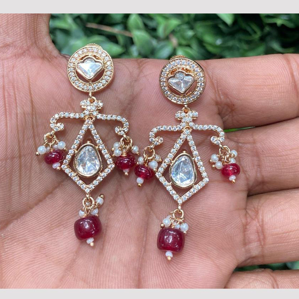 Amoliya Jewels Mirror Of The Moon Polki Kundan And Pearl Dangler Earrings