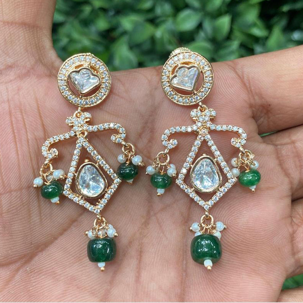 Amoliya Jewels Mirror Of The Moon Polki Kundan And Pearl Dangler Earrings