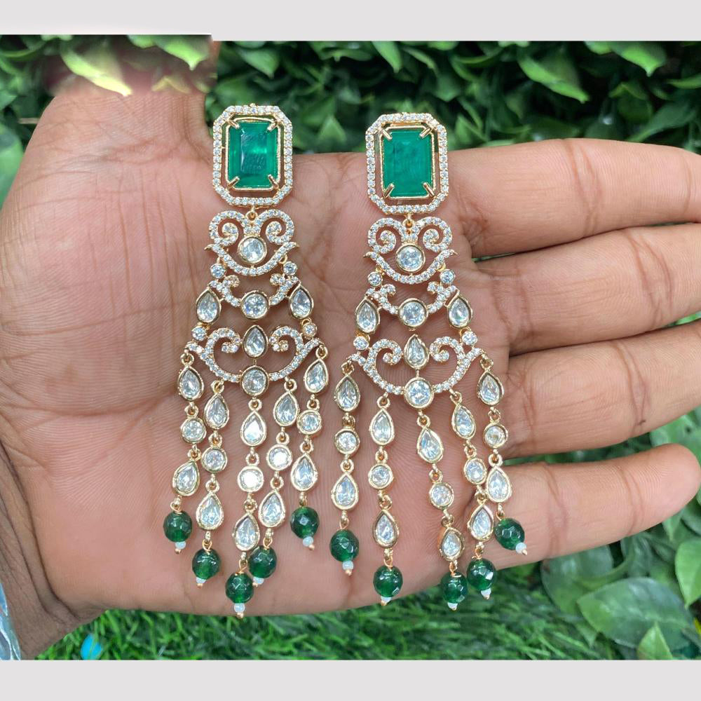 Amoliya Jewels Divine Descent Polki Kundan And Beads Dangler Earrings