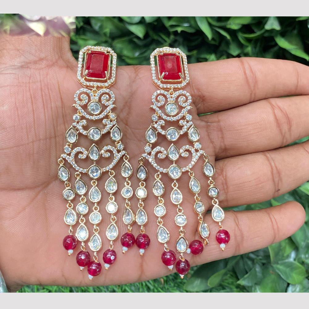 Amoliya Jewels Divine Descent Polki Kundan And Beads Dangler Earrings