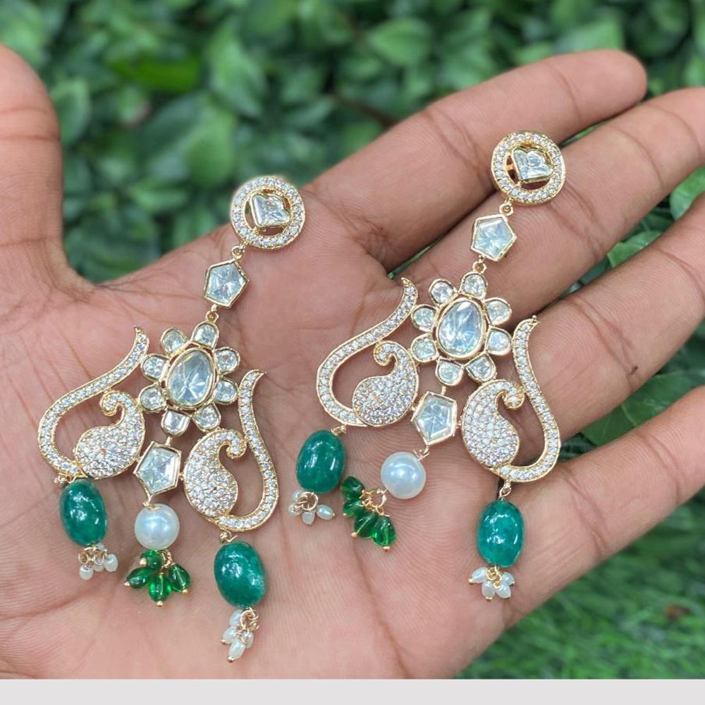 Amoliya Jewels Divine Descent Polki Kundan And Beads Dangler Earrings