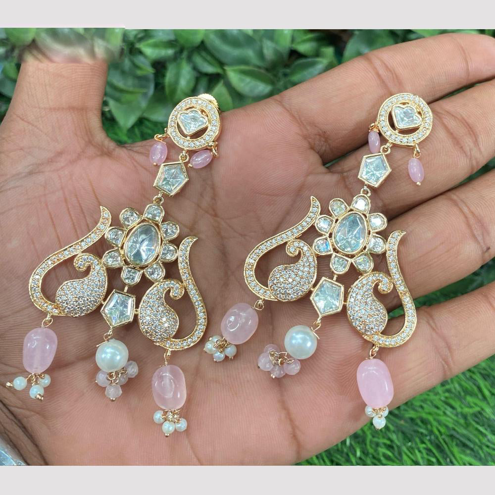 Amoliya Jewels Divine Descent Polki Kundan And Beads Dangler Earrings