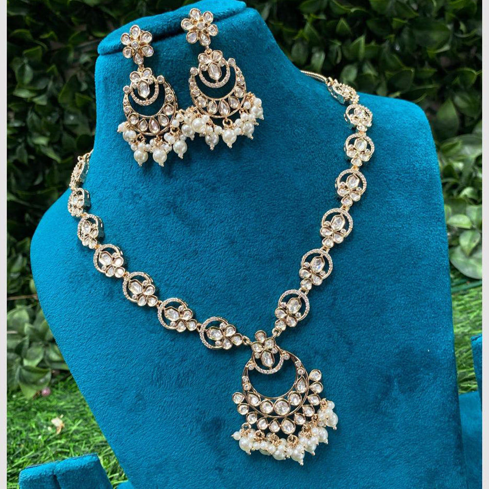 Amoliya Jewels Ocean Of Opulence Kundan And Pearl Statement Necklace Set