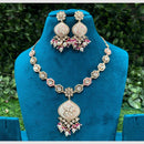 Amoliya Jewels Rang Mahal Pearl And Kundan Meenakari Elegance Necklace Set