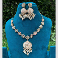 Amoliya Jewels Rang Mahal Pearl And Kundan Meenakari Elegance Necklace Set