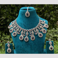 Amoliya Jewels Queen's Light  American Daimonds Royalty Necklace Set