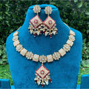Amoliya Jewels Rang Mahal Pearl And Kundan Meenakari Elegance Necklace Set