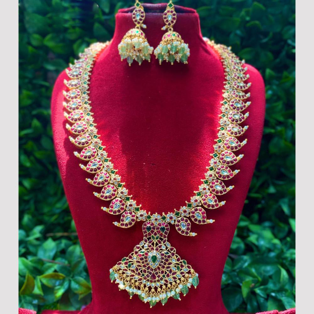Amoliya Jewels Endless Elegance Pota Stone Meets Pearl Grace Long Necklace Set
