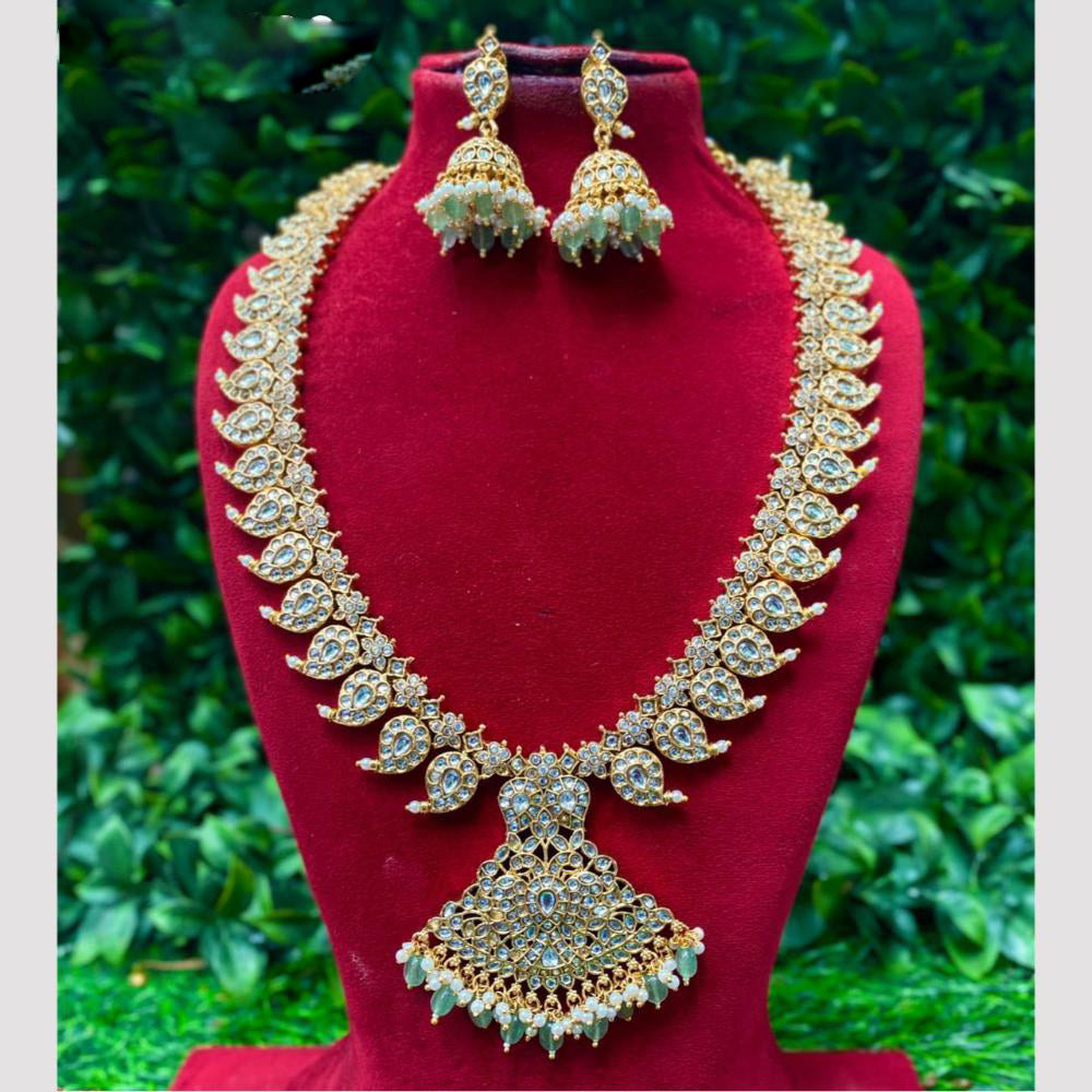 Amoliya Jewels Endless Elegance Kundan And Pearl Fever Long Necklace Set