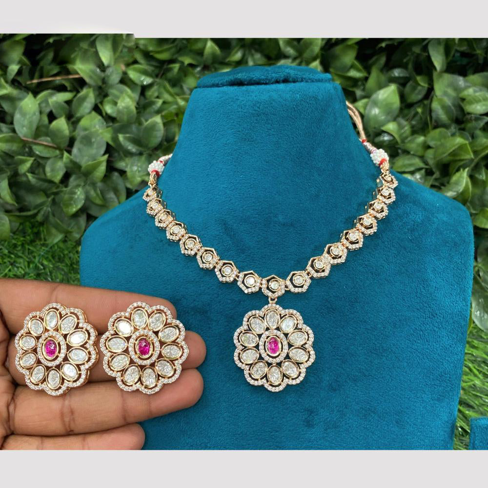 Amoliya Jewels Royal Polki Kundan Timeless Elegance Necklace Set