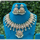 Amoliya Jewels Stunning Polki Kundan And Pearl Traditional Sparkle Necklace Set  