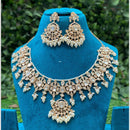 Amoliya Jewels Stunning Polki Kundan And Pearl Traditional Sparkle Necklace Set