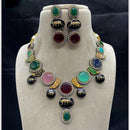 Amoliya Jewels Galmorous  Pota And Austrain Stone Modern Radiance Necklace Set 
