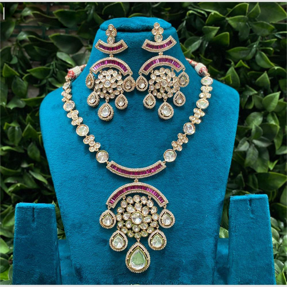 Amoliya Jewels Royal Polki Kundan Timeless Elegance Necklace Set