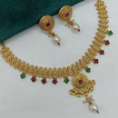 Amoliya Jewels Enchanted Pota Stone& Pearl Classic Necklace Set