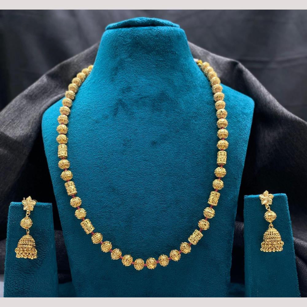 Amoliya Jewels Classic Filigree Bead Mala Necklace Set